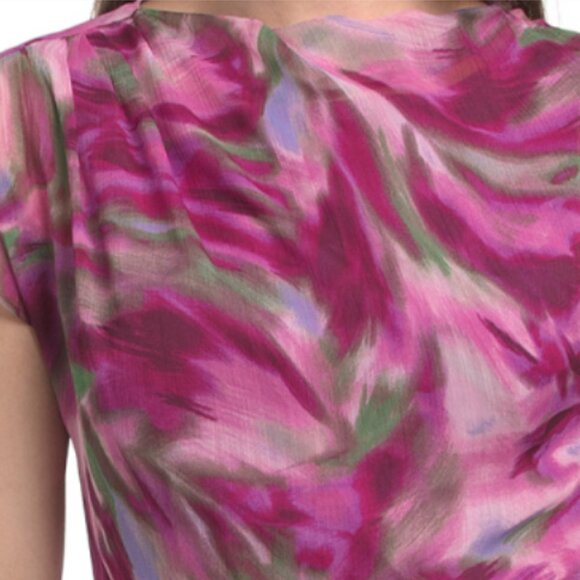 MAGGY LONDON Asymmetrical Midi Dress With Cowl Neck - Picture 4 of 4